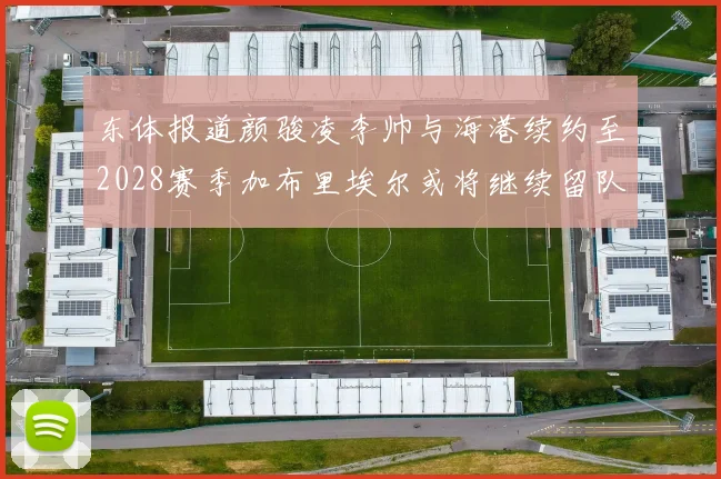 东体报道颜骏凌李帅与海港续约至2028赛季加布里埃尔或将继续留队